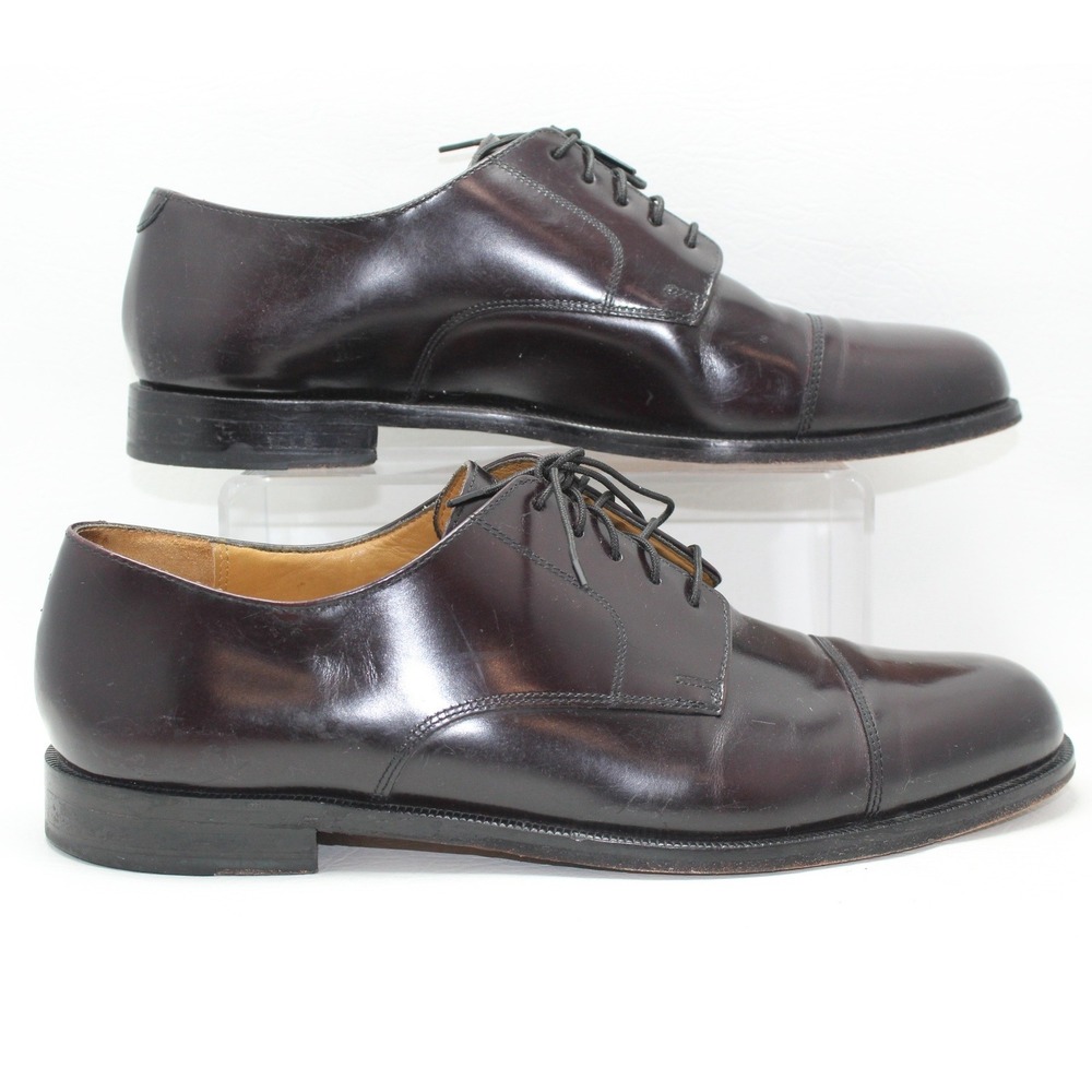 Cole Haan Mens Burgundy Leather Cap Toe Derby Dress Shoes 12 D C08331